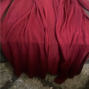 Long sleeve thing burgundy cardigan with slits on both sides